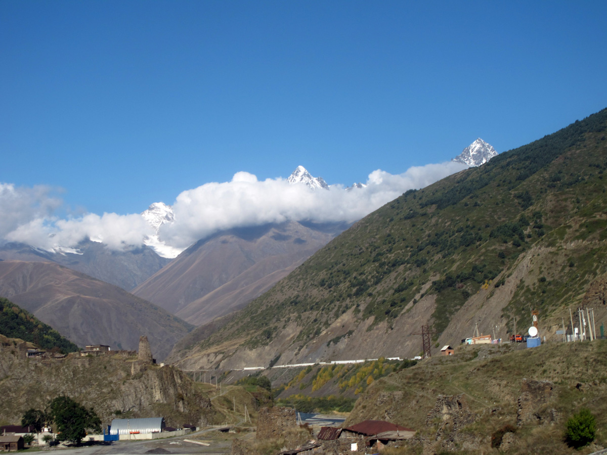 Tskhinvali, Glimpses of the high peaks 6 miles NW of Roki Tunnel