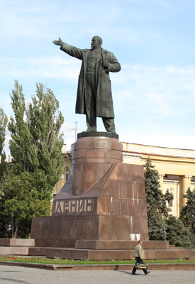 Giant Lenin in Volgograd, Russia, Oct 2011