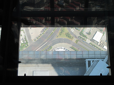 Looking down 100 floors., Shanghai, China 2011