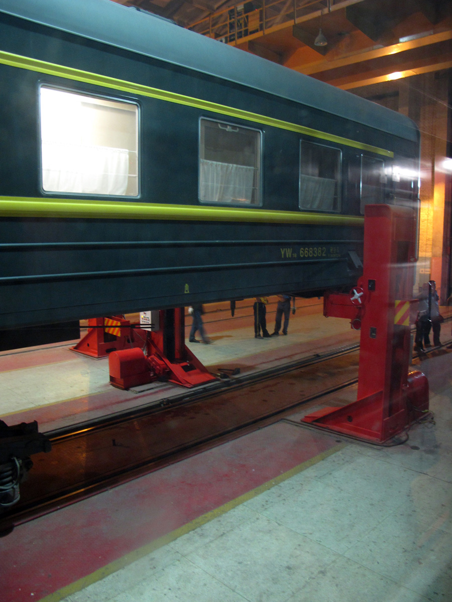 Beijing-U.B., Changing the Bogies At the China-Mongolia border.