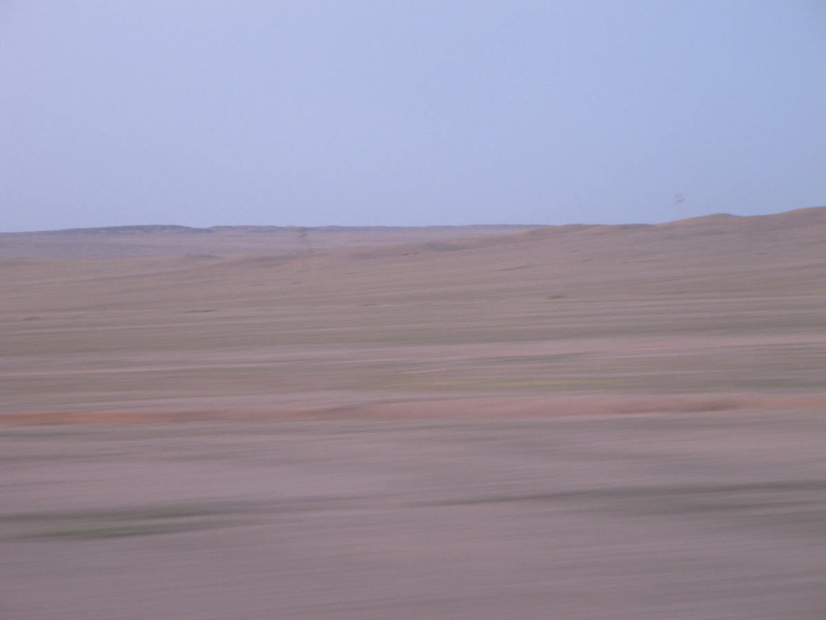 Beijing-U.B., Blurry Gobi In the early dawn.