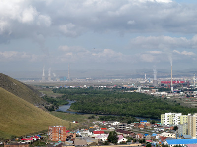 With steamy and smoky power stations, Ulan Bator, Mongolia 2011
