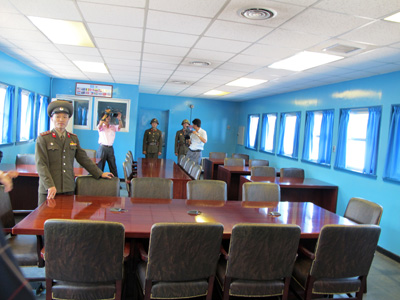 In a DMZ meeting room., North Korea 2011