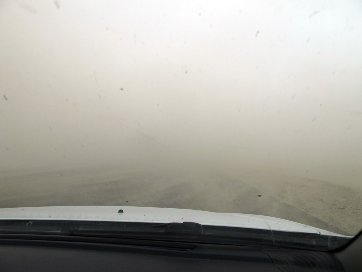 Babylon, Driving in a dust storm, 3 miles E of Larsa Very, very poor visibility