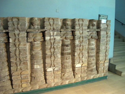 Wall of buttresses and gods. From Uruk ~1430bc, National Museum, Central Iraq 2012