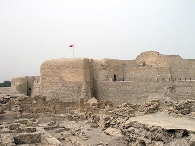 Bahrain Fort With excavations of ancient city., Gulf States 2012