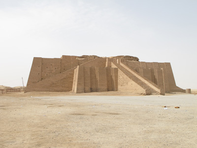 After the buses depart. Aggressively restored Ziggurat, Ur, Mesopotamia 2012