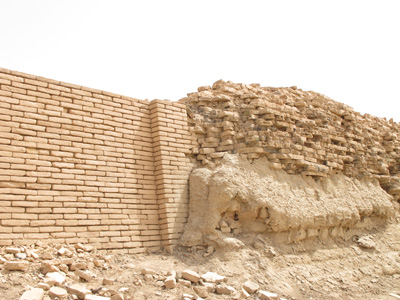 Ziggurat: Restored & original bricks, Ur, Mesopotamia 2012