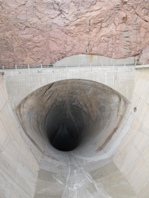 Spillway exit, Hoover Dam, 2012 USA West