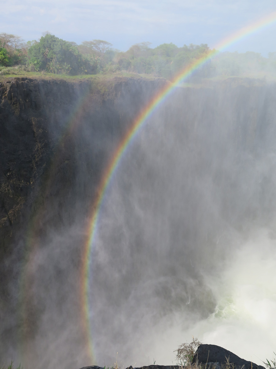 Livingstone Island, Falls Rainbow Running all the way down into the splash pool.