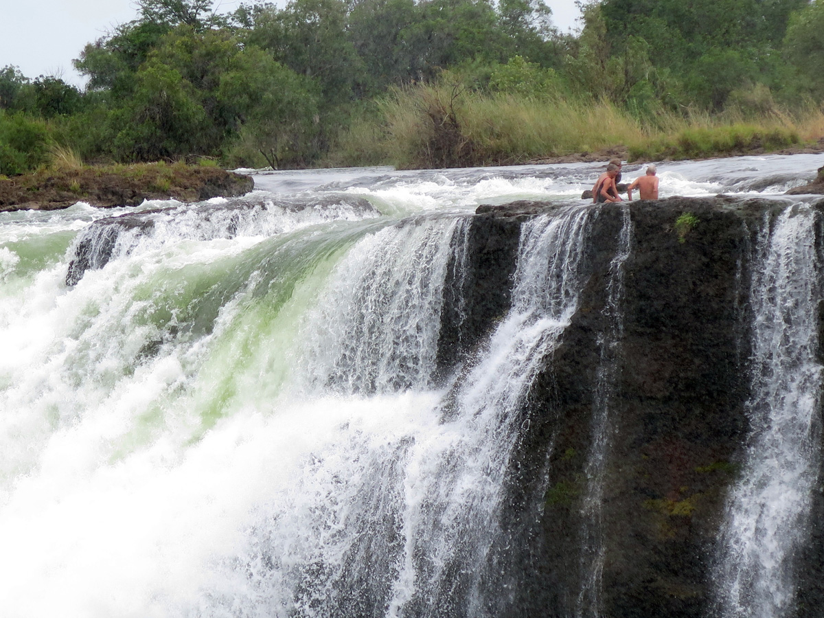 Victoria Falls, Intrepid Livingstone Island swimmers