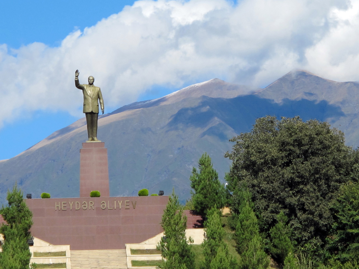 Balakan, Heydar Aliyev against Caucasus On a hill, at the top of 197 steps.