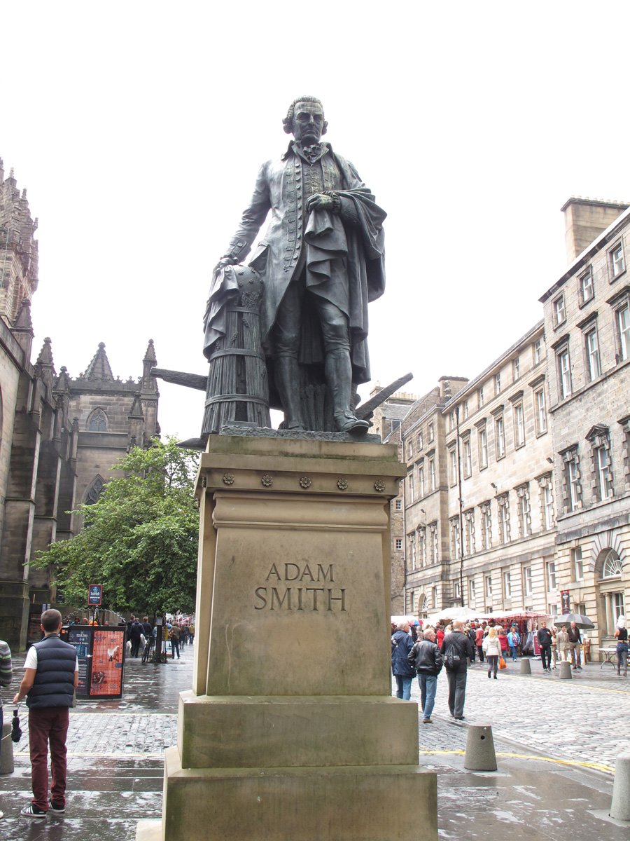 Royal Mile, Adam Smith Looking uncharacteristically grim.