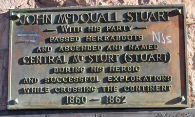 John McDouall Stuart memorial, Alice Springs, 2013 Australia (North-South)