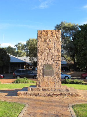 John McDouall Stuart memorial, Alice Springs, 2013 Australia (North-South)