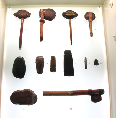 Comparitive stone axes Aboriginal versus others, South Australian Museum, 2013 Australia (North-South)