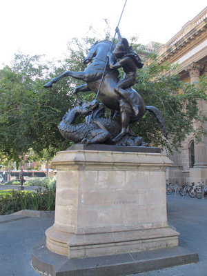Outside State of Victoria Library, Melbourne, Australia (West-East)