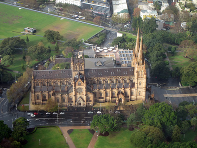 St Mary's Cathedral, Sydney Tower, Australia (West-East)