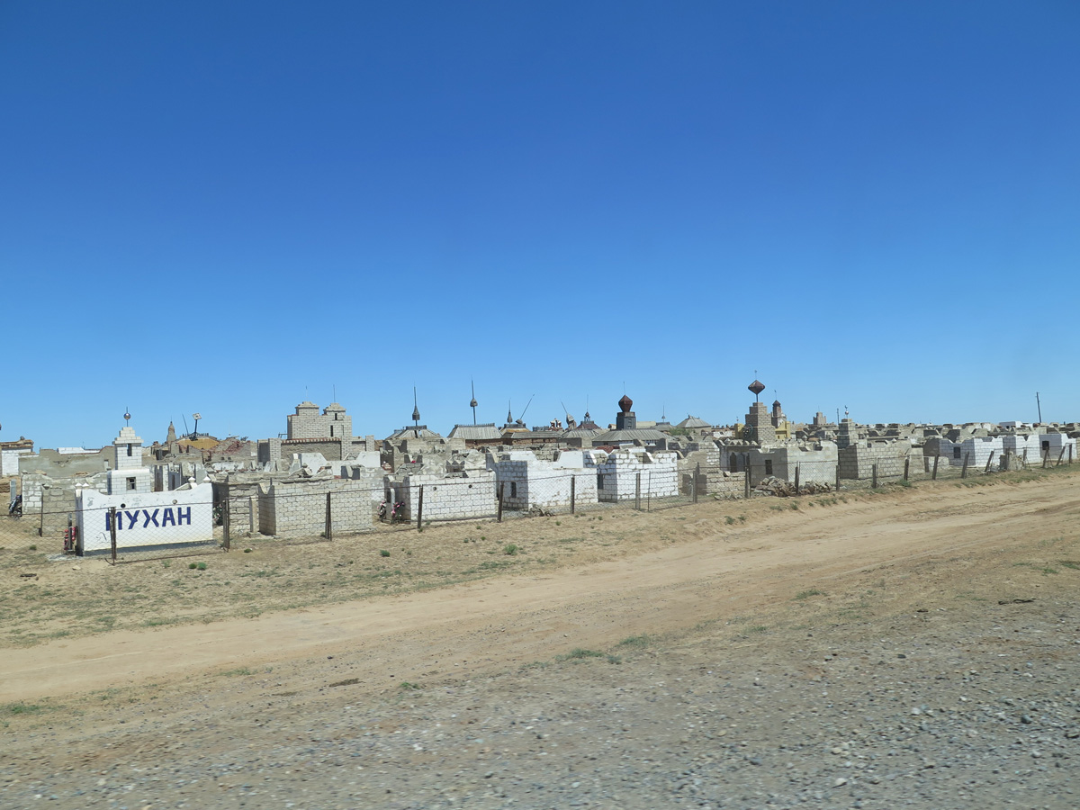Atyrau, One of many Islamic cemeteries we passed.