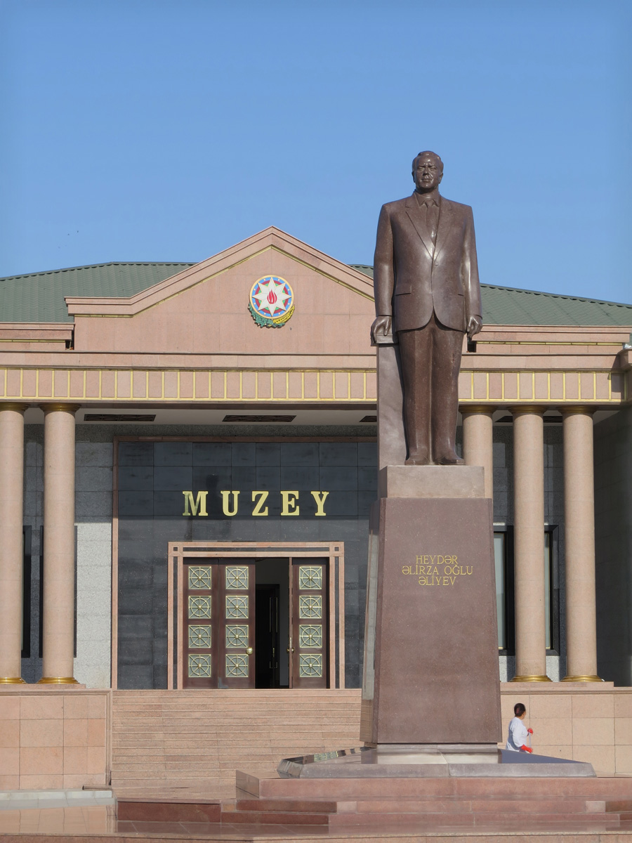 Nakhchivan 2014, Heydar Aliyev statue.  Outside the H.A. Museum
