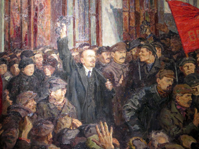 Revolutionary painting detail, The Myth of the Heroic Leader, Russia 2014 (1)