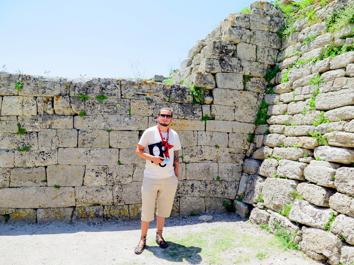 Troy, My helpful guide. Where Troy VII tower layers on to Troy VI wall.