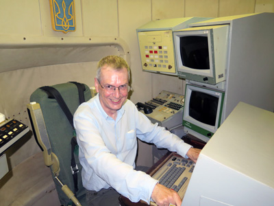 Scotsman at launch controls, Pervomaisk, Ukraine 2014