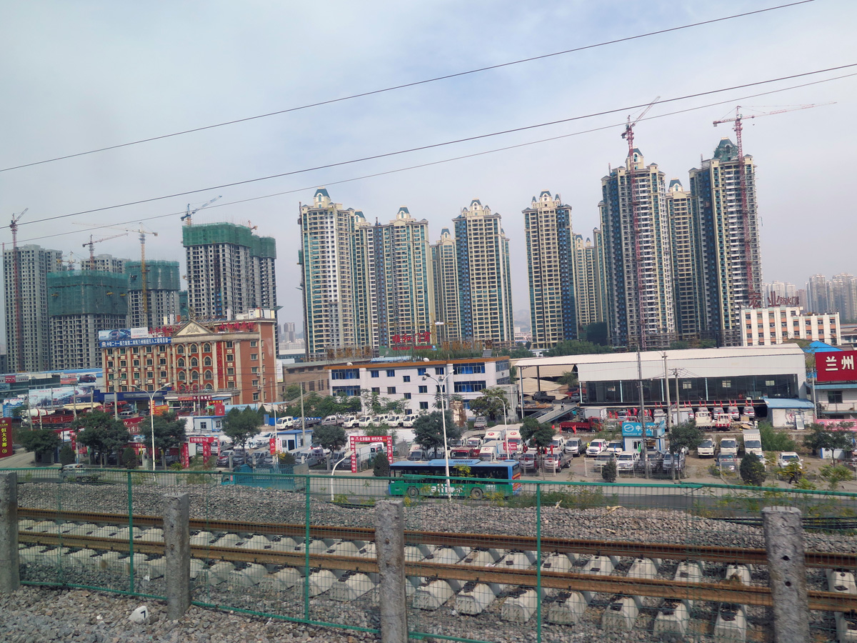 Lanzhou, Yet another stalled highrise project.  8 miles W of Lanzhou