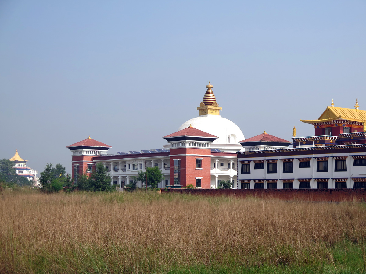 Lumbini, Oddly fortress like monastery