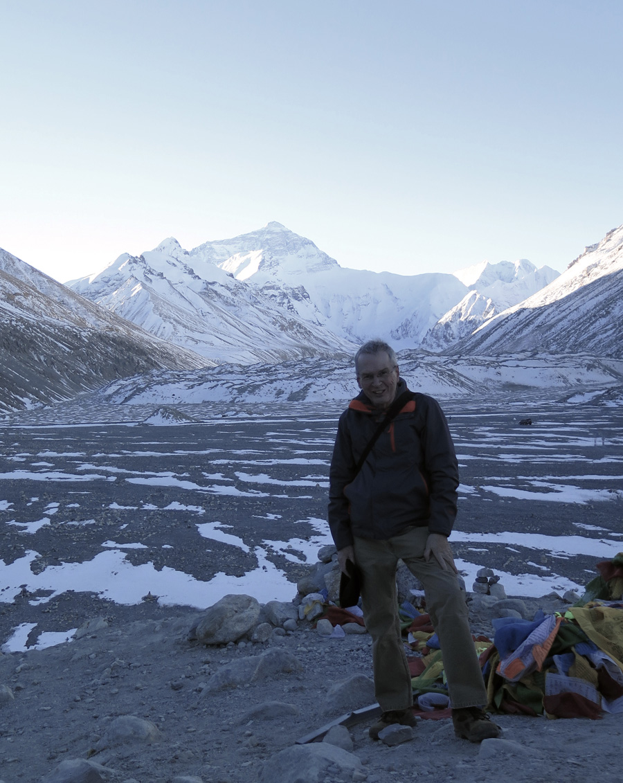 Everest Base Camp, Everest + Scotsman.  At 5200 meters (17,060 ft)