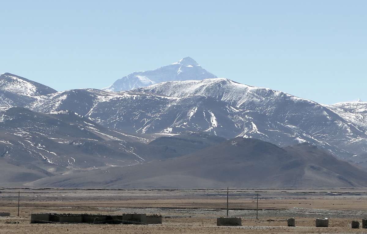 EBC to Zanghmu, Distant Everest, 30 miles NW of Rongkuk