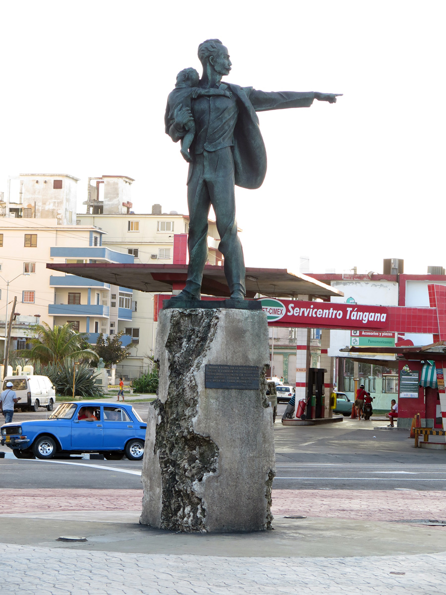 Around Havana, Jose Marti Pointing an accusatory finger at the US Interests Section