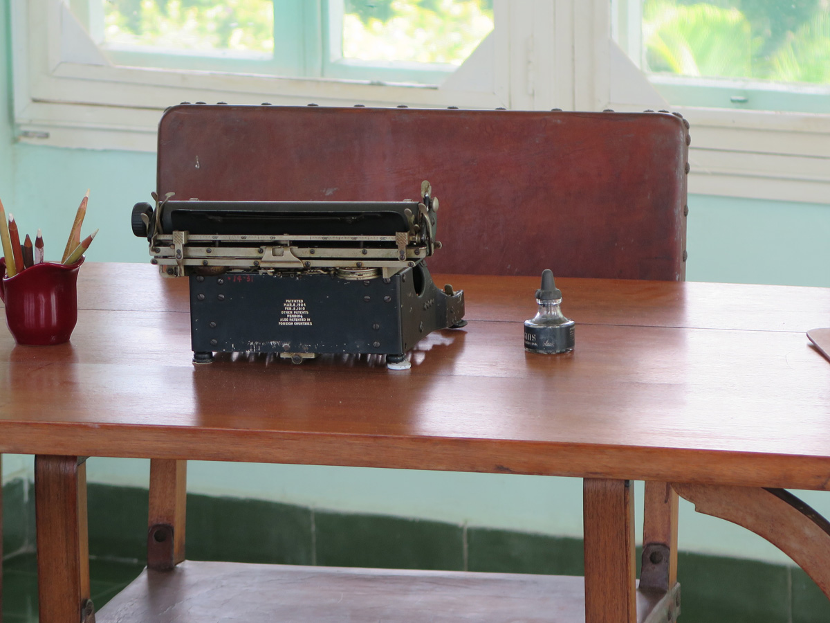 Cojimar, Hemingway typewriter, in writing tower.