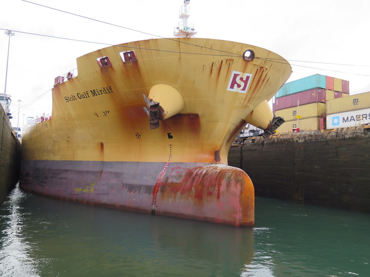 Panama Canal Transit, One of our buddies is treading close behind