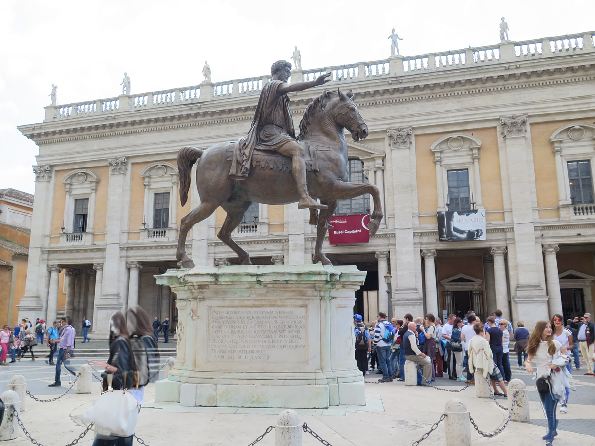 Capitoline Museum, Replica of Marcus Aurelius statue Outside Capitoline Museum