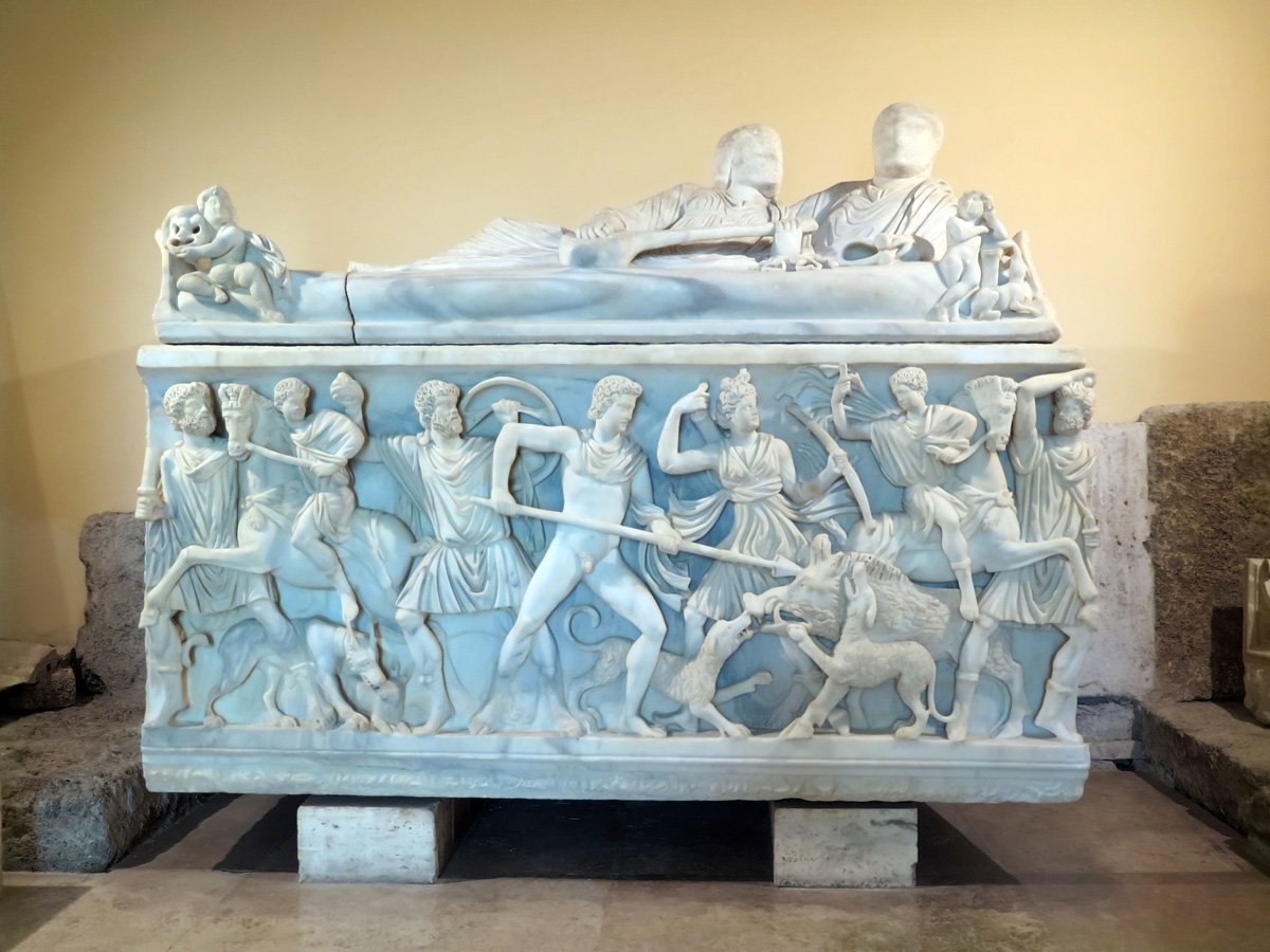 Capitoline Museum, Sarcophogus with the Calydonia Boar Hunt