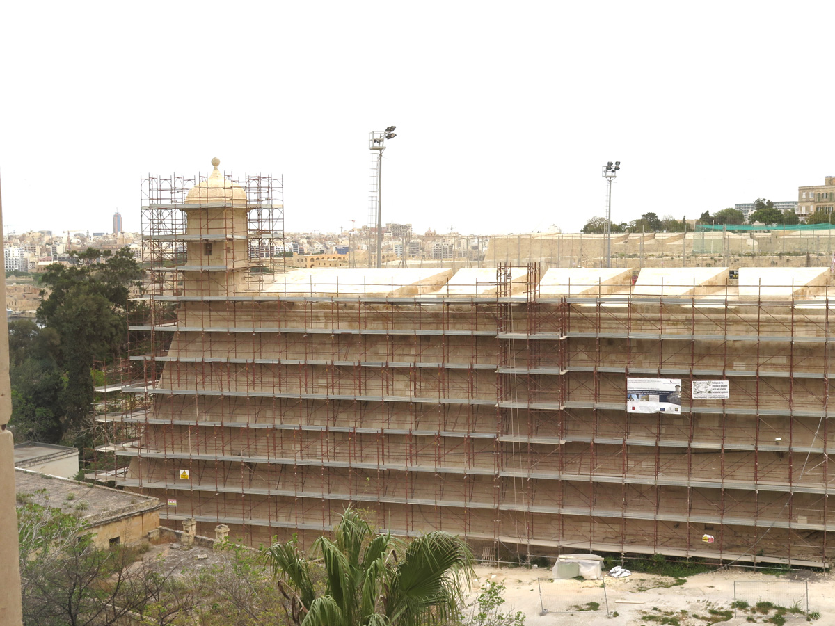 Valletta, Bastion under restoration