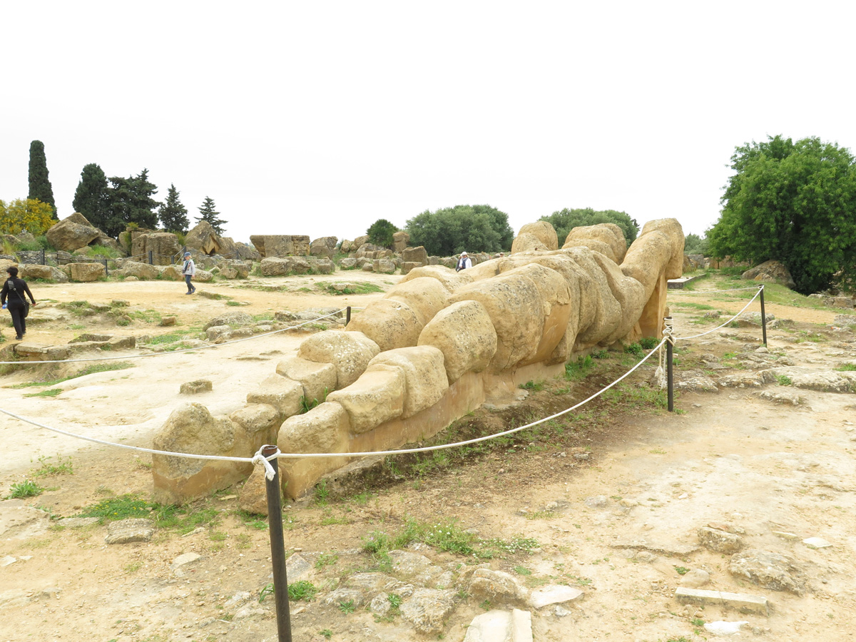 Agrigento, (Replica) of a giant Telemon (A male Caryatid)