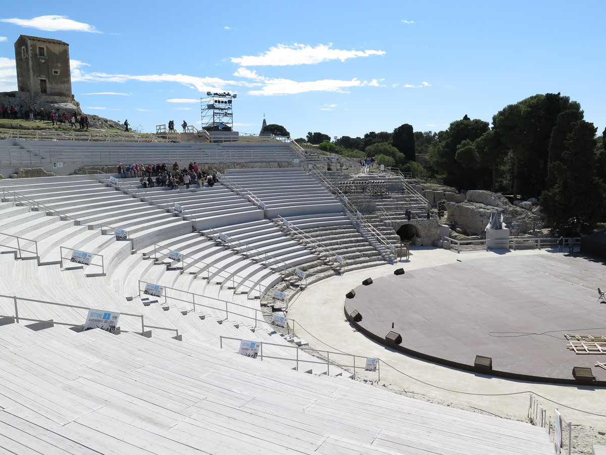 Syracuse, Greek theatre Mostly boarded over for concert.