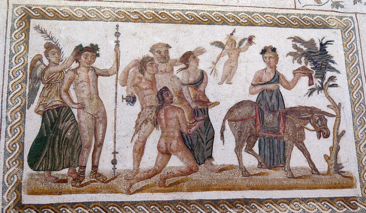 El Jem Museum, Dionysus and drunken Silenus