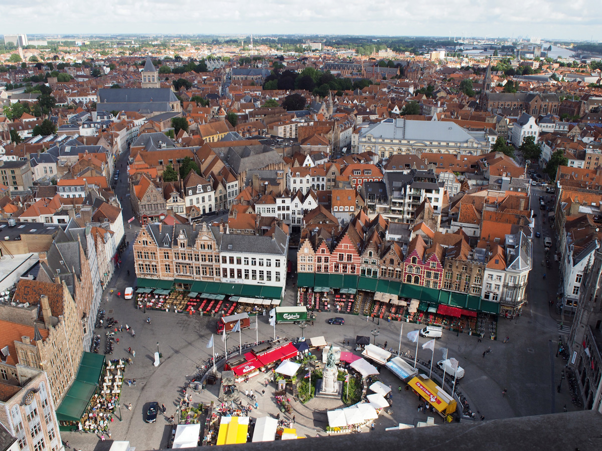 Bruges, View from Belfort: Markt Square