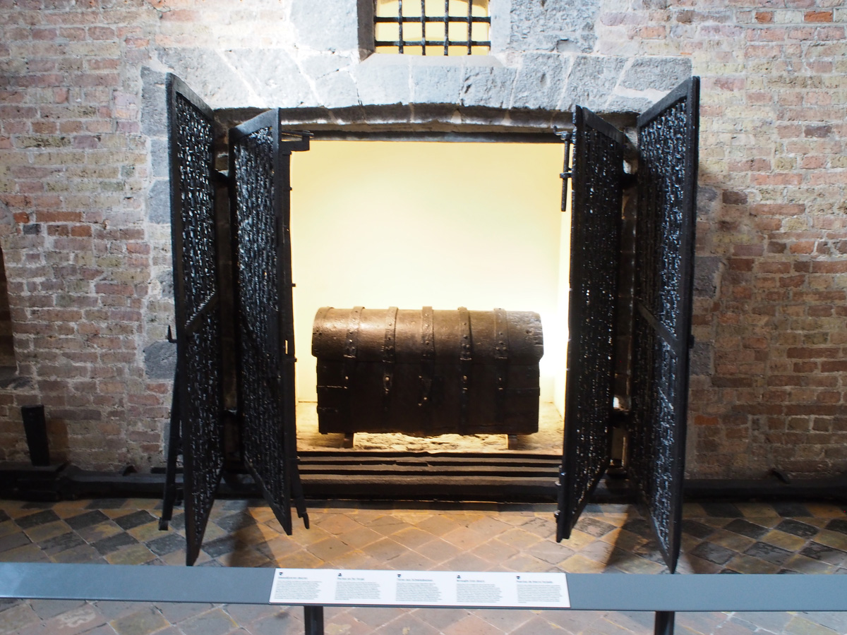 Bruges, Belfort document chest. Wrought Iron doors are from 1290