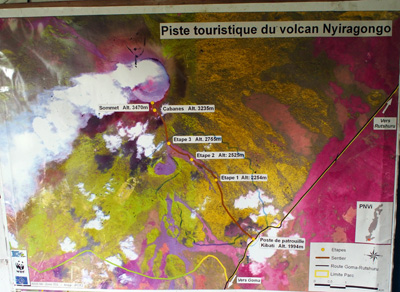 Nyiragongo map at Bukima., DR Congo - 2015