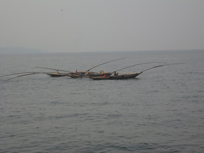 Fishing boats on Lake Kivu, Goma, DR Congo - 2015