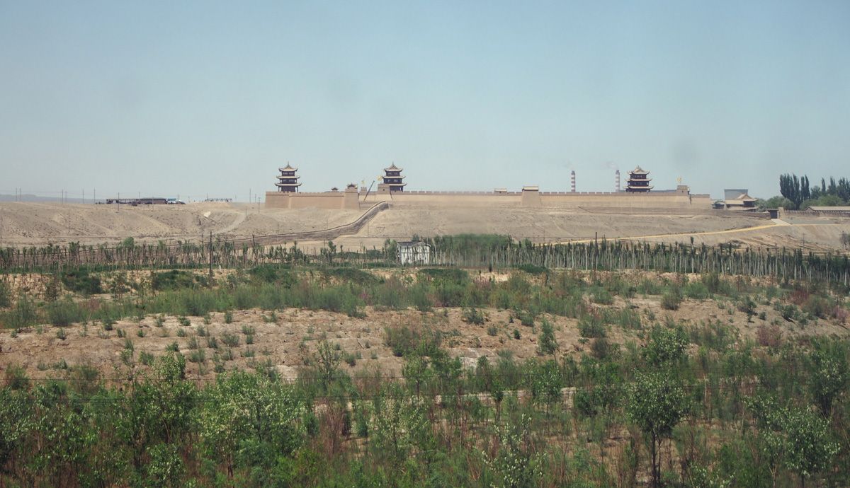 Jiayuguan, Jiayuguan Fort, from train.