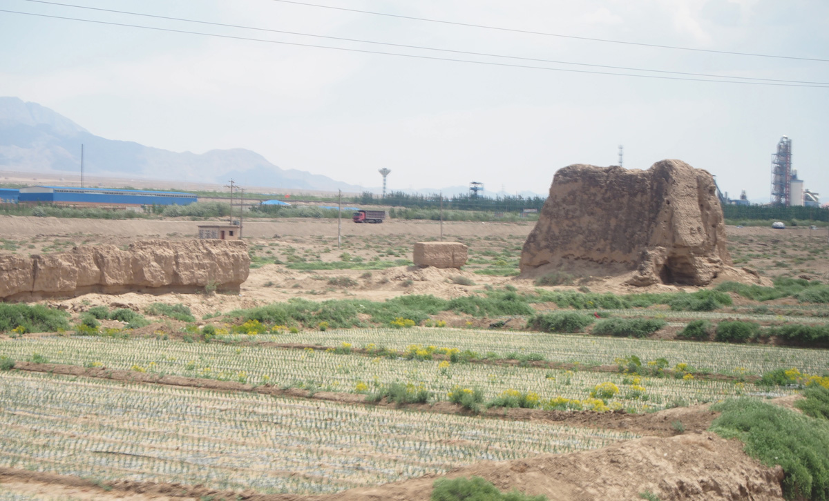 To Xian, Great Wall, from train 148 miles E of Jiayuguan