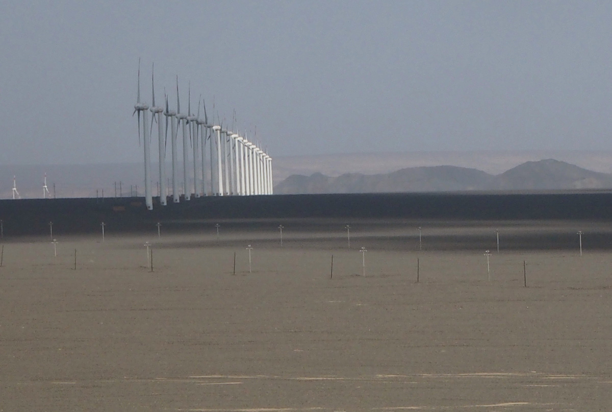 Kuqa, Wind farm, 49 miles West of Turpan