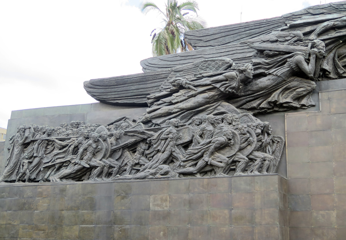 Around Quito, Greek Warriors, on Bolivar plinth
