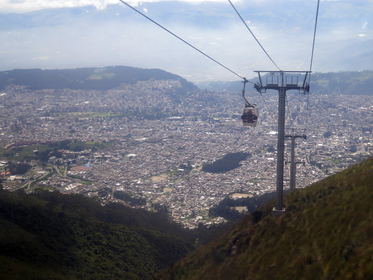 Around Quito, Cable car back to Quito
