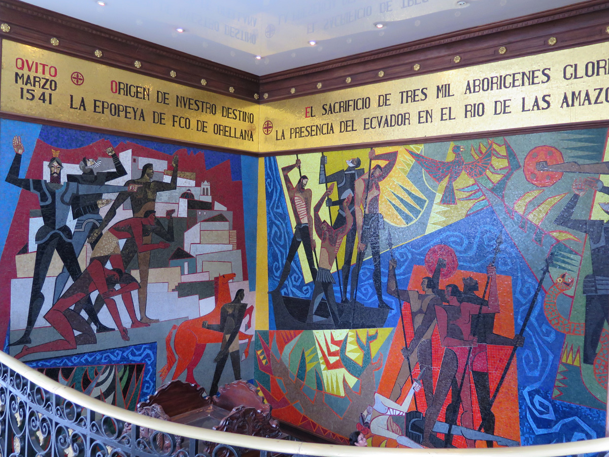 Presidential Palace tour, Mural: Spanish Discovery of the Amazon